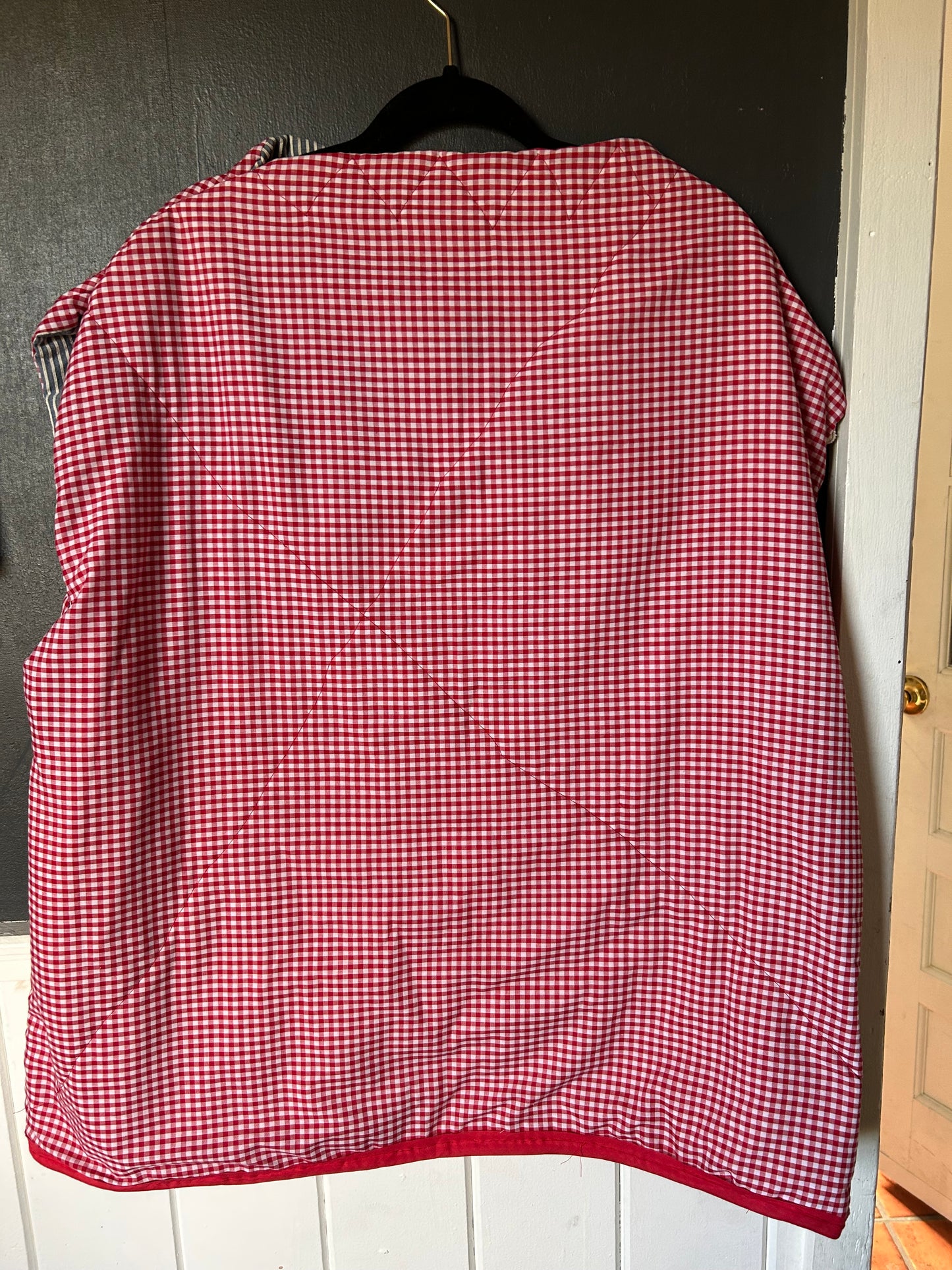 Red Gingham oversized vest