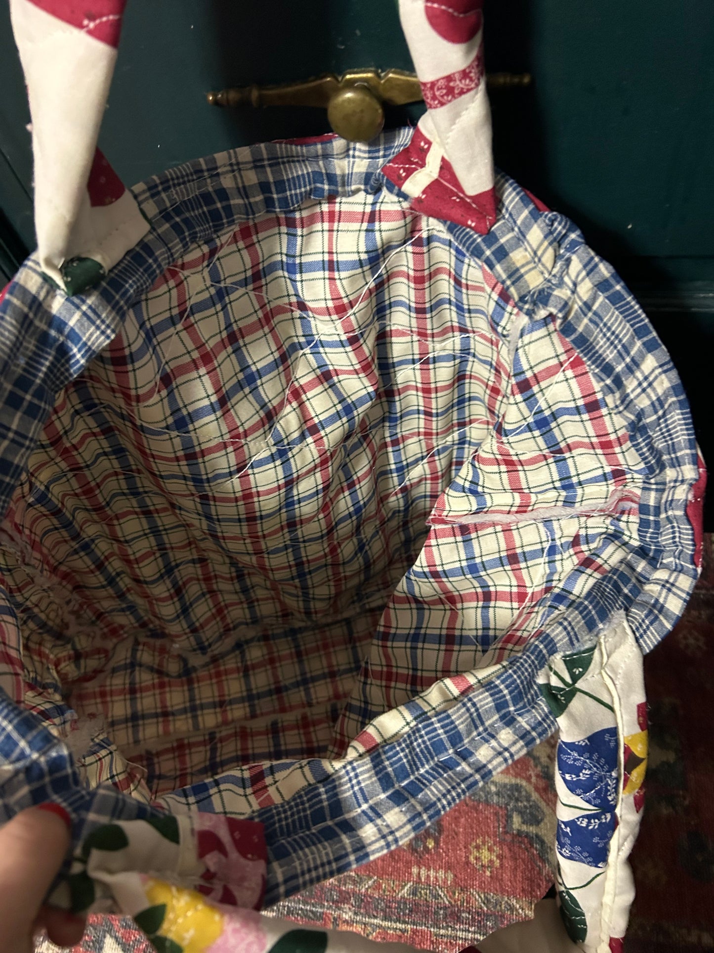 The schoolhouse quilted tote bag