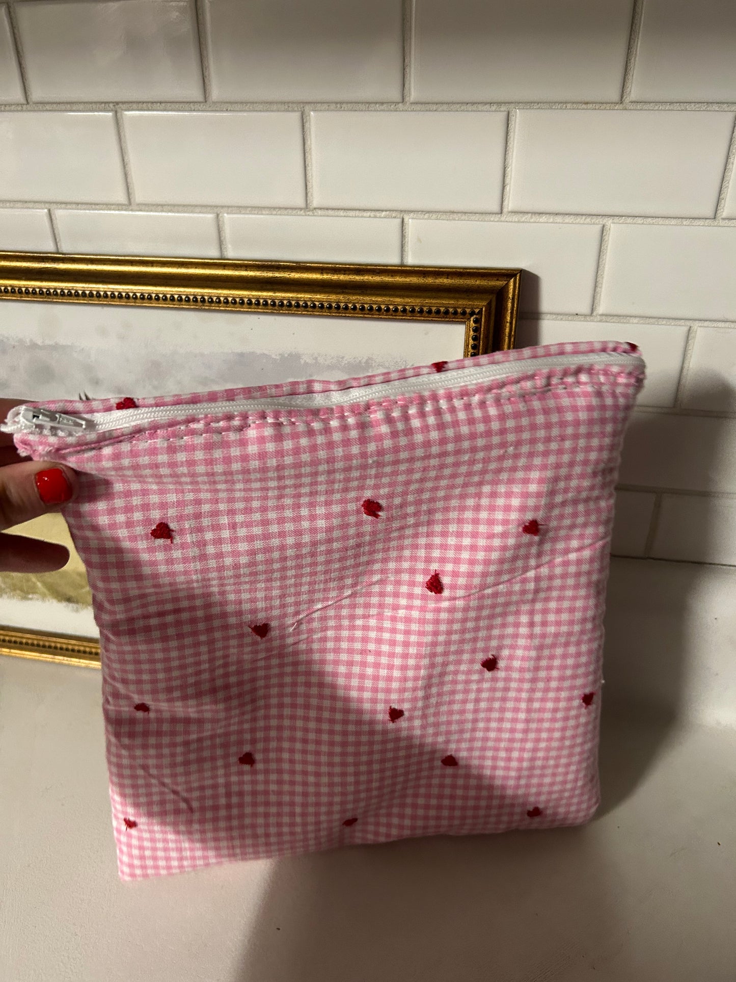 Heart Gingham Pouch