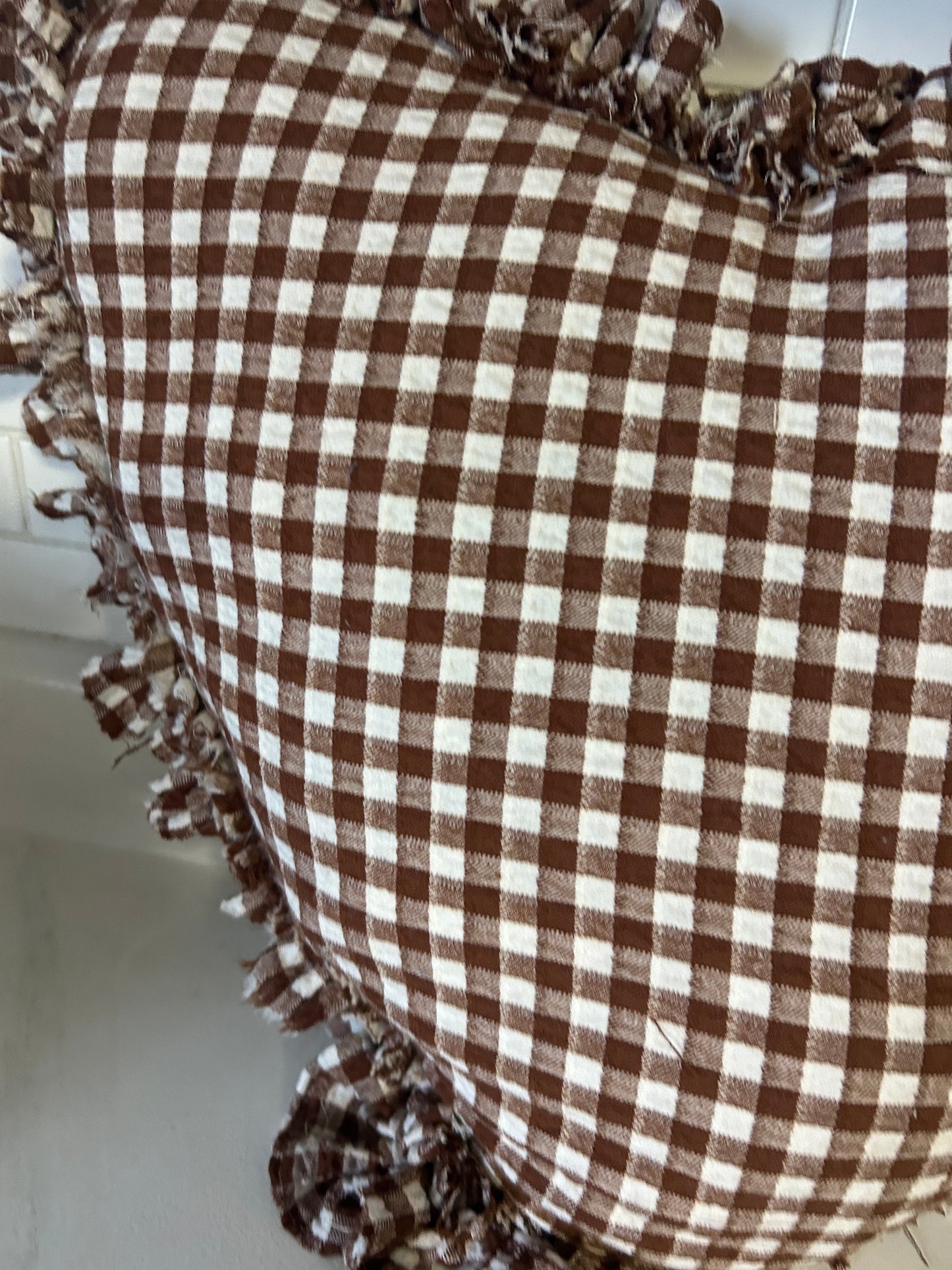Large brown heart pillow