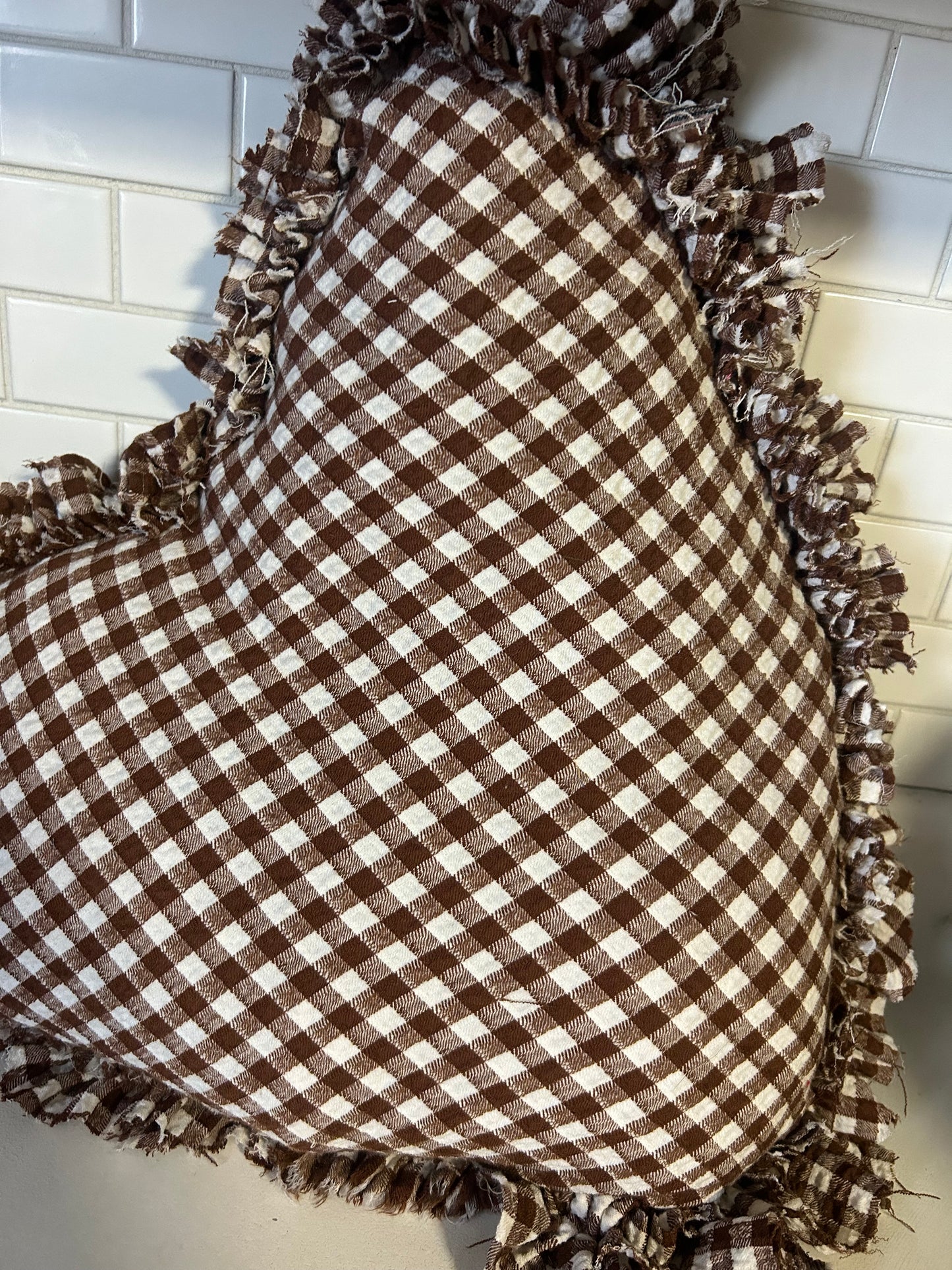 Large brown heart pillow