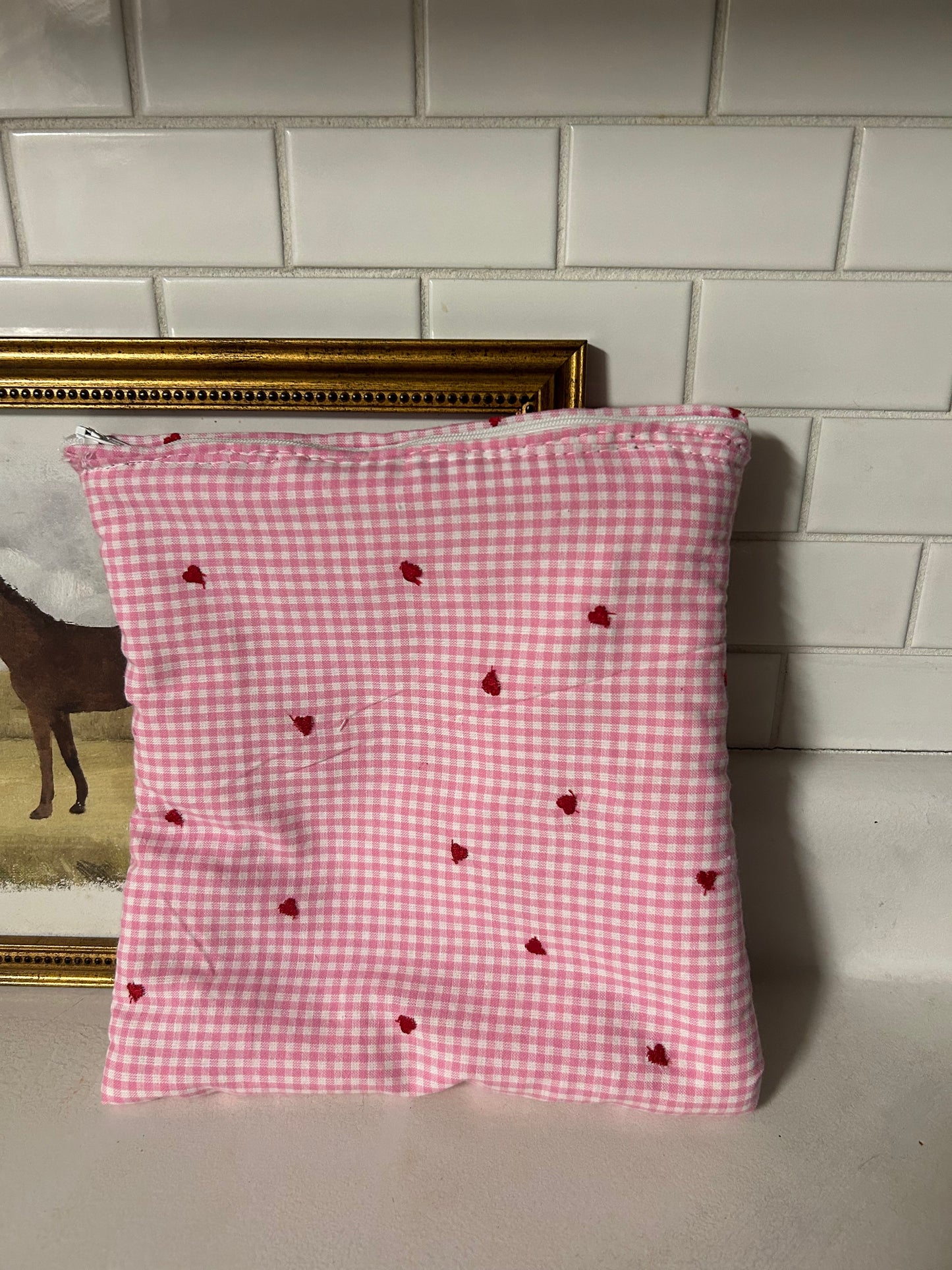Heart Gingham Pouch