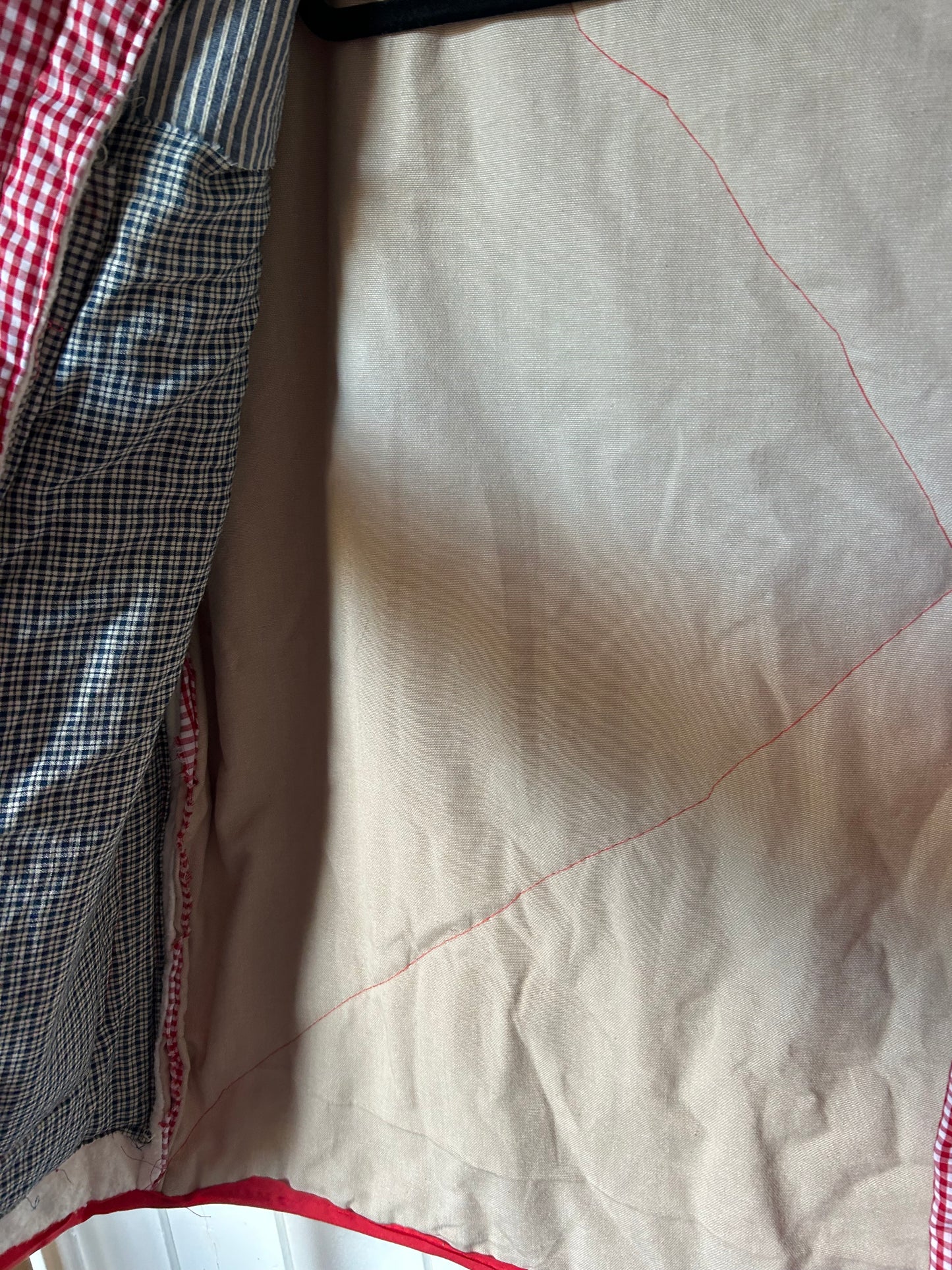 Red Gingham oversized vest
