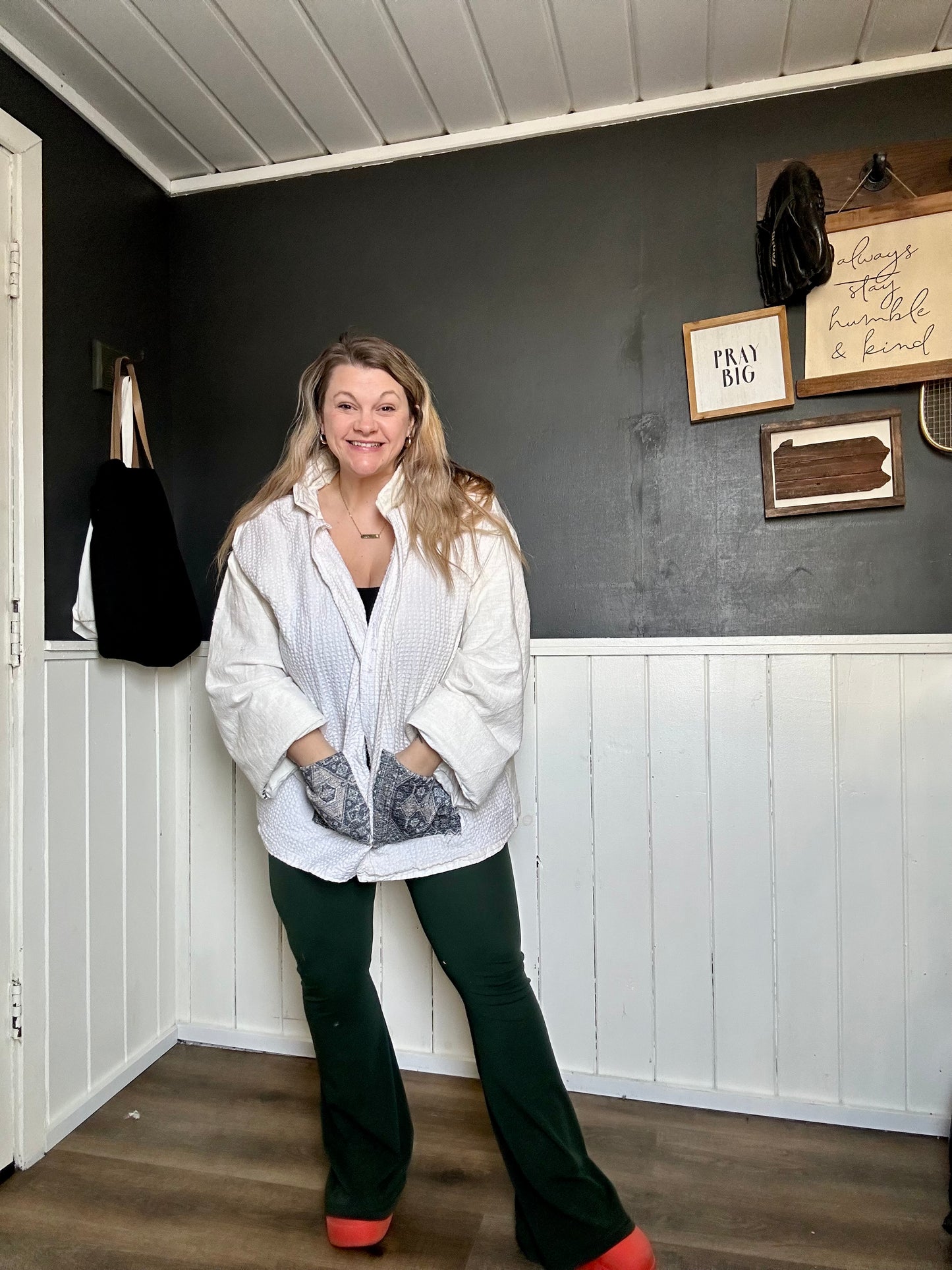 Quilted kimono jacket