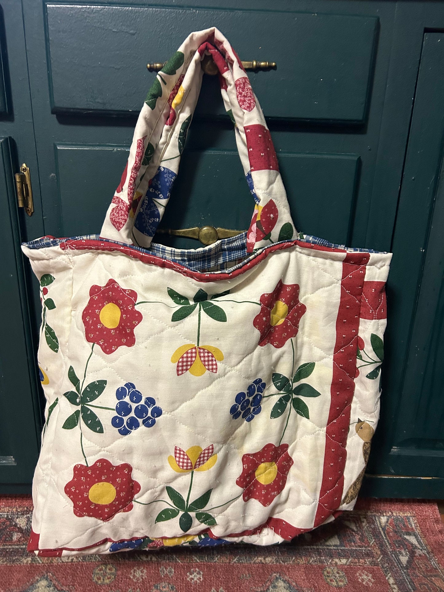 The schoolhouse quilted tote bag