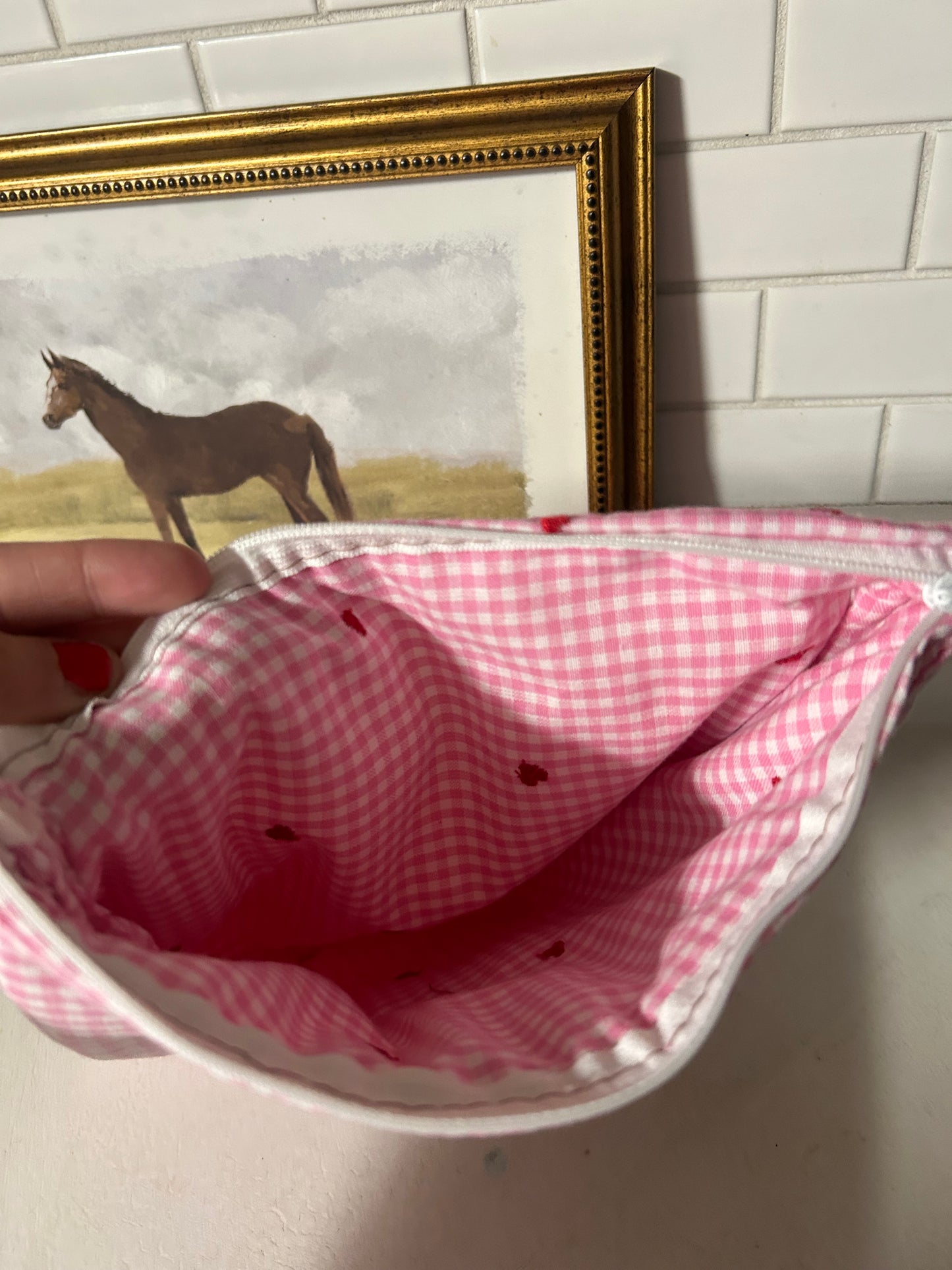 Heart Gingham Pouch