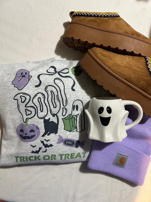 BOO collage sweatshirt