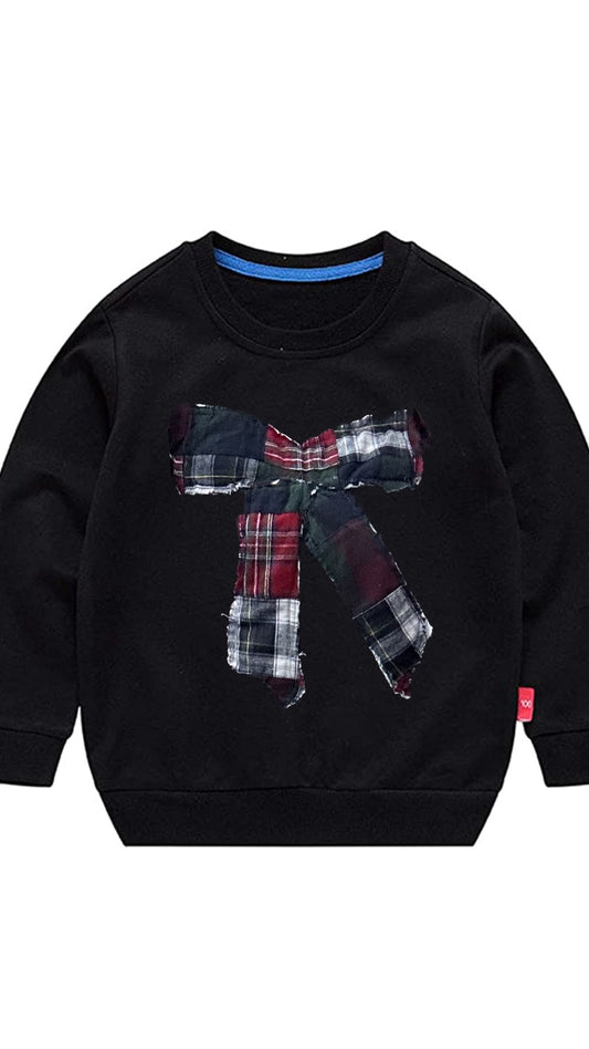 toddler bow quilted sweatshirt