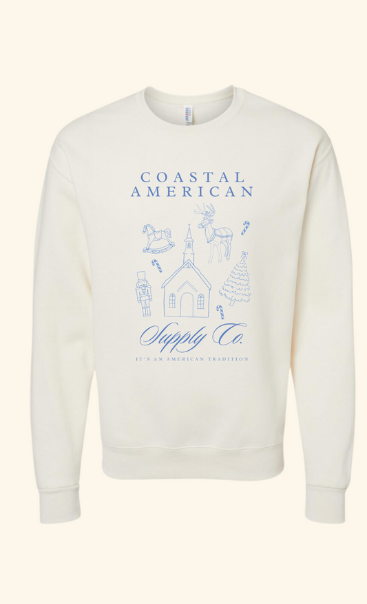 Coastal American Christmas Crewneck